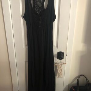 Black Maxi Dress with Lace Back